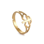 Adjustable Double Love Cross Opening Ring