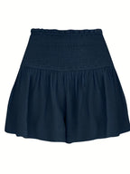 Boho High Waist Ruched Skorts - Women's Summer Shorts