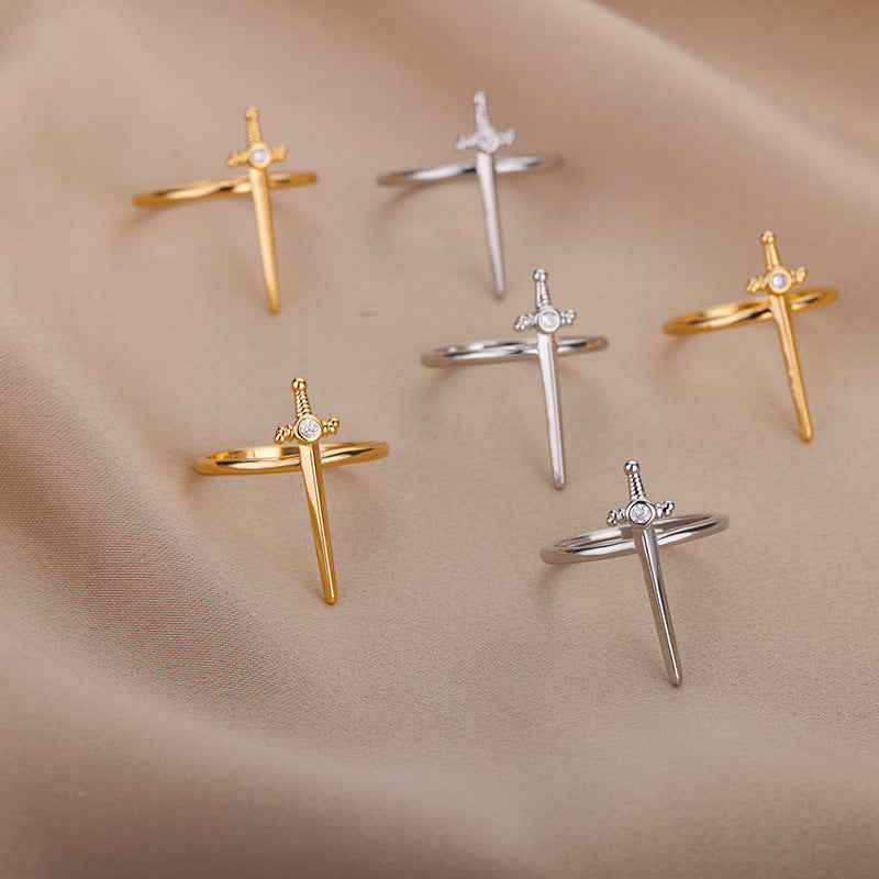 Hip Hop Cross Zircon Ring for Women