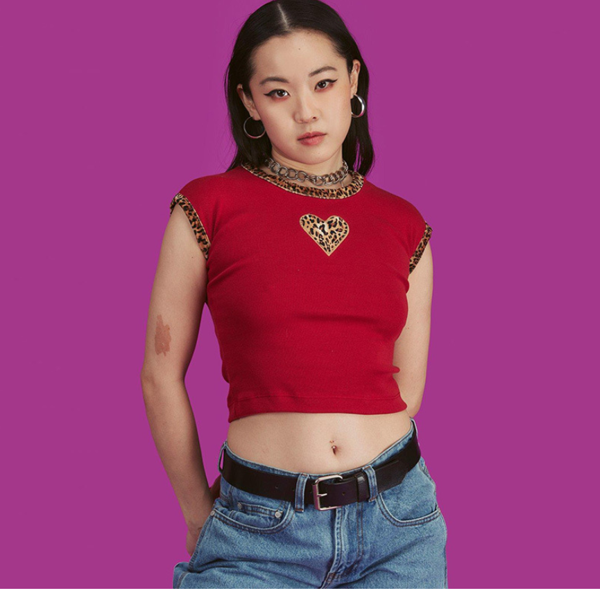 Leopard Print Heart Crop Top Sleeveless T-Shirt