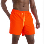 Men's Solid Drawstring Board Short Swim Trunks
