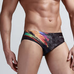 Men's Abstract Paint Print Swim Briefs