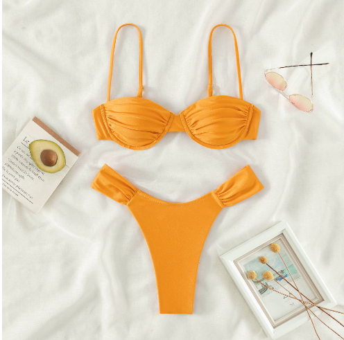Ruched Push-Up Bikini Set