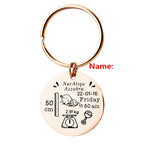 Custom Stainless Steel Keychain with Baby Birth Token | Accessory