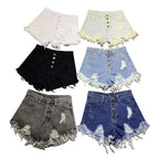 High-Waisted Distressed Denim Shorts for Women