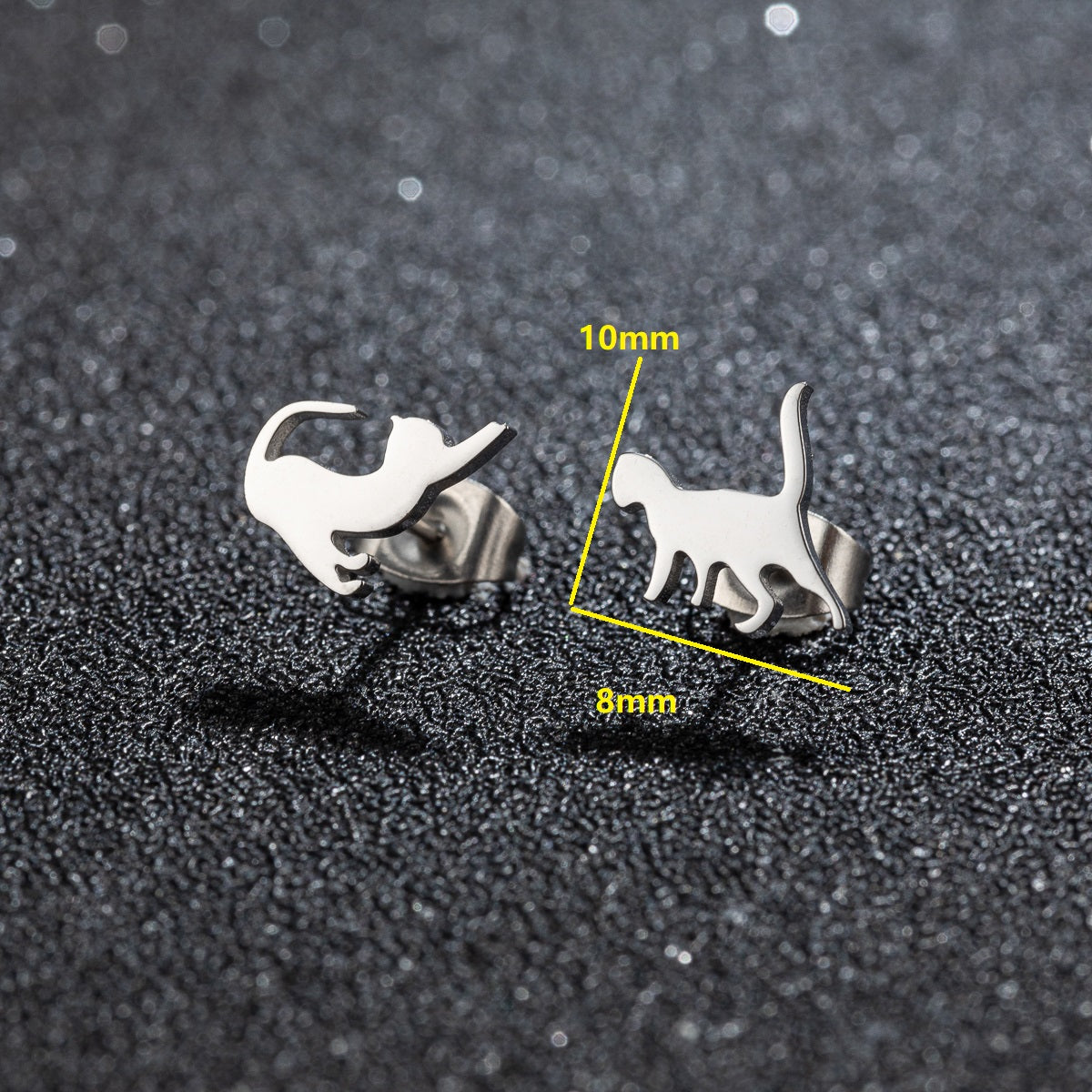 Minimalist Stainless Steel Cat Earrings for Girls (1 Pair)