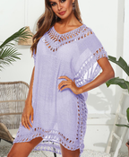 V-Neck Batwing Tunic Beach Cover-Up Dress