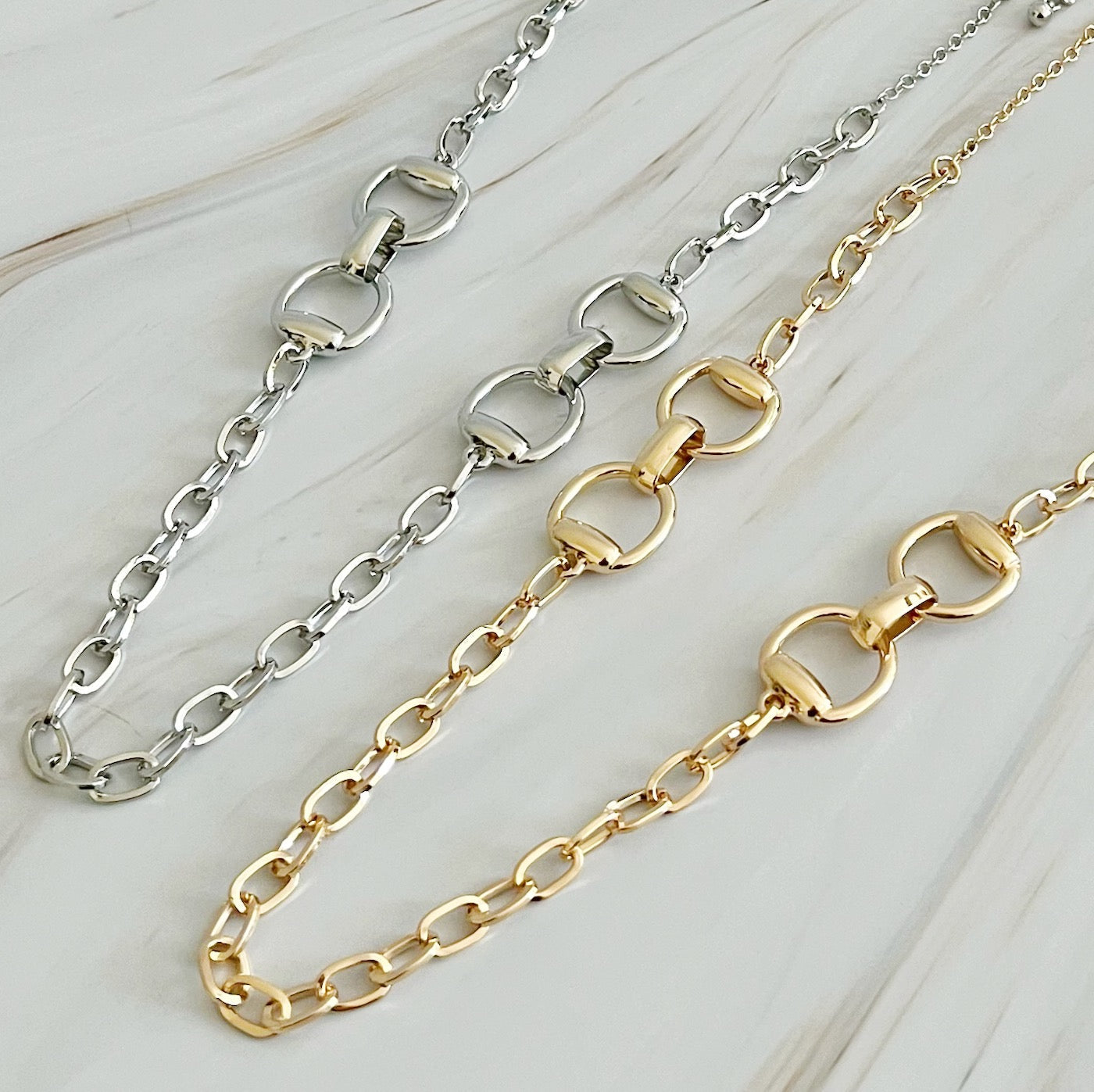Double Equestrian Chain Necklace | Jewelry