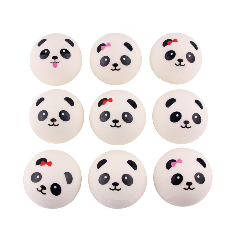 Cute PU Slow-Rebound Panda Keychain with Expressions | Accessory