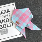 Teddy Cotton Plaid Bib Towel with French Bucket Design