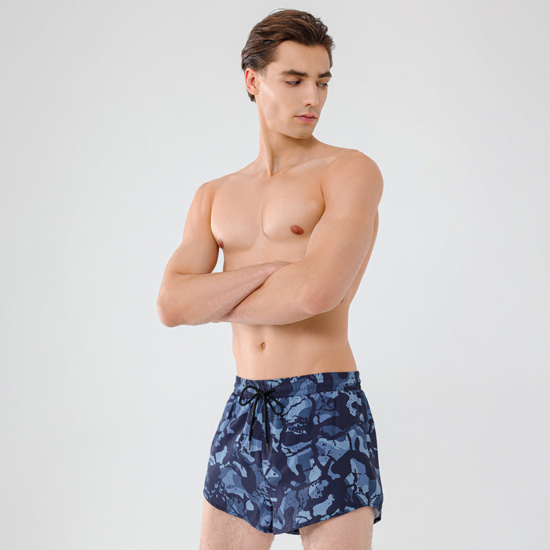 Men's Camo Double-Layer Quick-Dry Swim Trunks