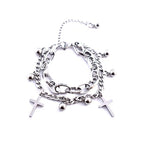Vintage Double Cross Bracelet for Women