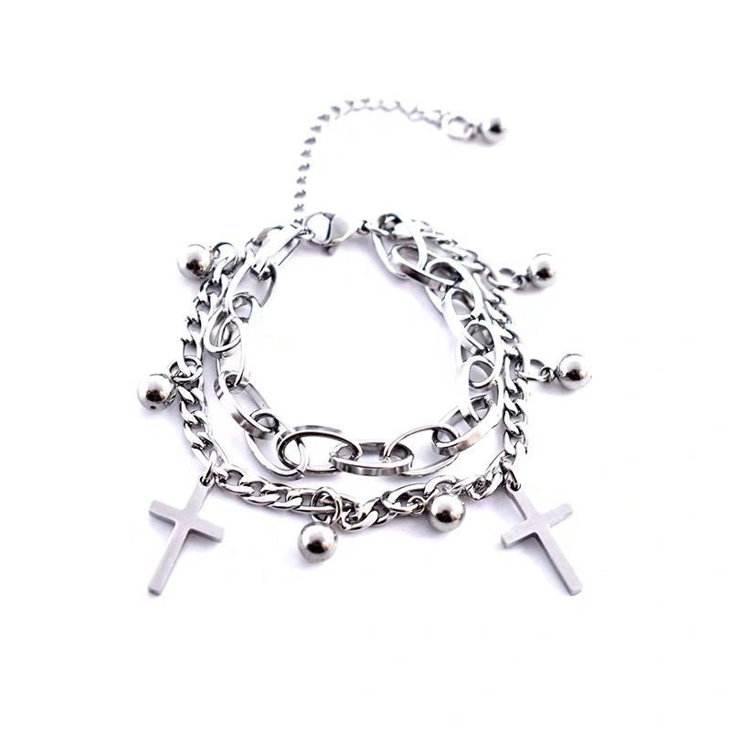 Vintage Double Cross Bracelet for Women