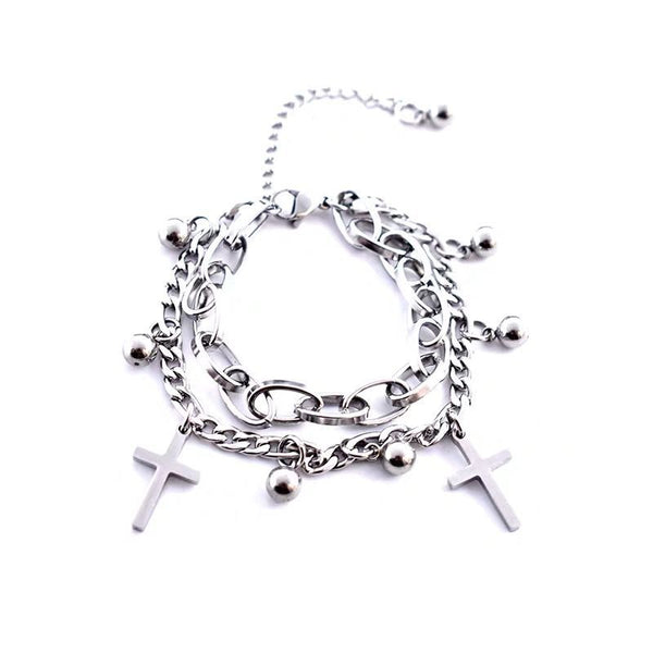 Vintage Double Cross Bracelet for Women