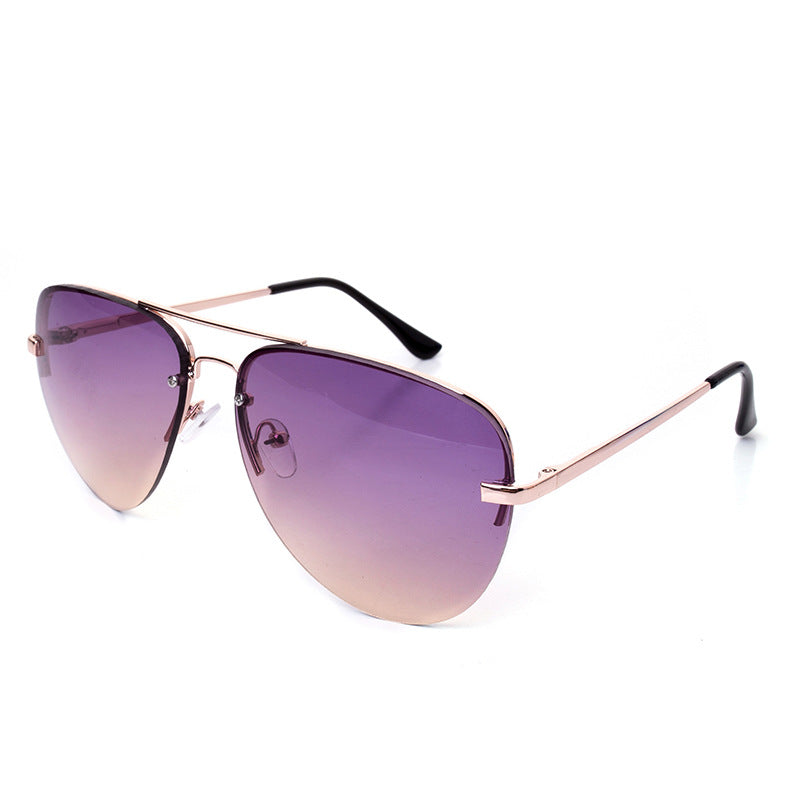 Rimless Gradient Aviator Sunglasses