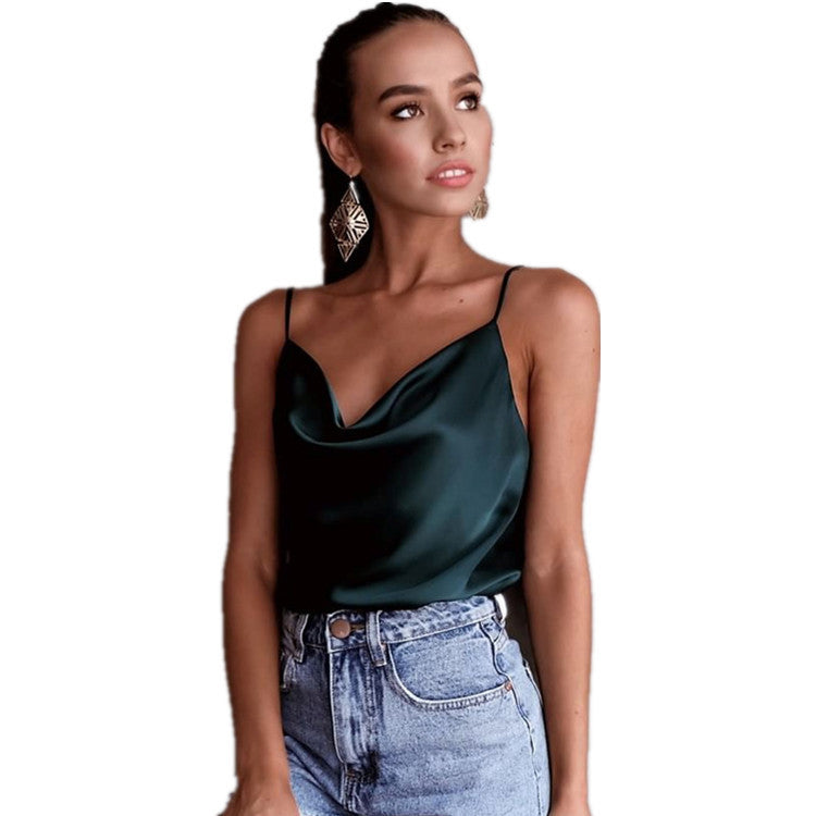 Amazon 2019 Summer Women's Solid Color Tank Top
