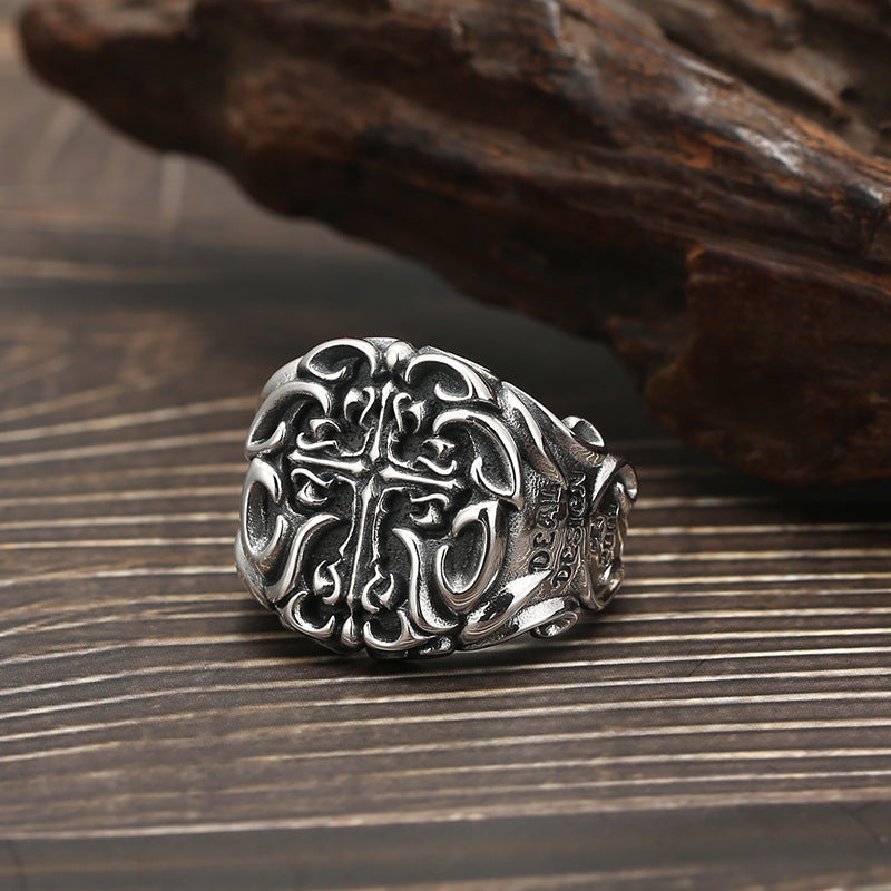 Heavy Industry Cross Ring for Men