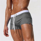 Men's Low-Waist Quick-Dry Square-Leg Swim Trunks