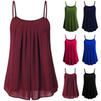 Super Chiffon Women's Pleated Summer Tank Top