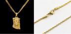 Abstract Jesus Necklace with Glossy Mustache Design