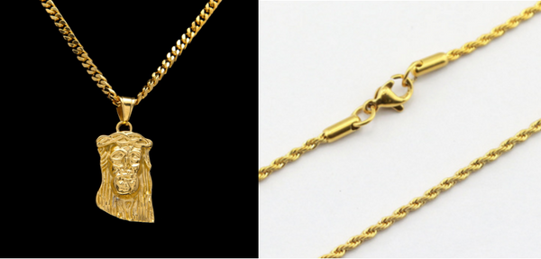 Abstract Jesus Necklace with Glossy Mustache Design | Christian Jewelry
