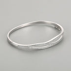 Silver Double-Layer Cross Bracelet for Women