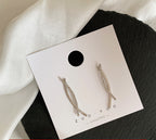 Minimalist Korean Curved Cross Earrings
