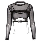 Chic Hollow Design Hooded Crop Top for Women