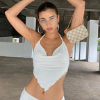 Backless Ruffle Halter Top