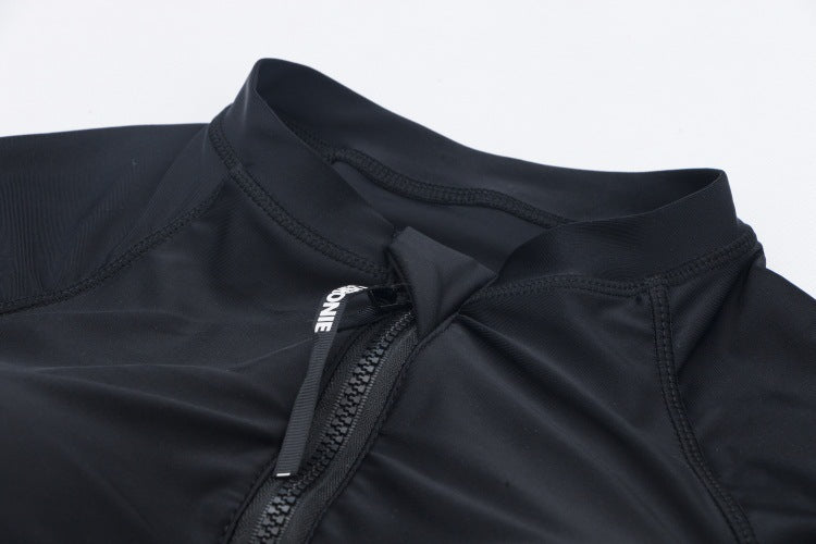 Women's Long-Sleeve Zip Rash Guard and Swim Shorts Set