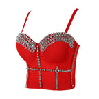 Beaded Strapless Crop Top Performance Outfit