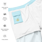 Men's Light Blue -Print Swim Trunks