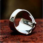 Stainless Steel Cross Shield Epoxy Ring – Bold and Durable Design