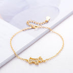 Gold Dog Bracelet with Zircon for Fashion Lovers
