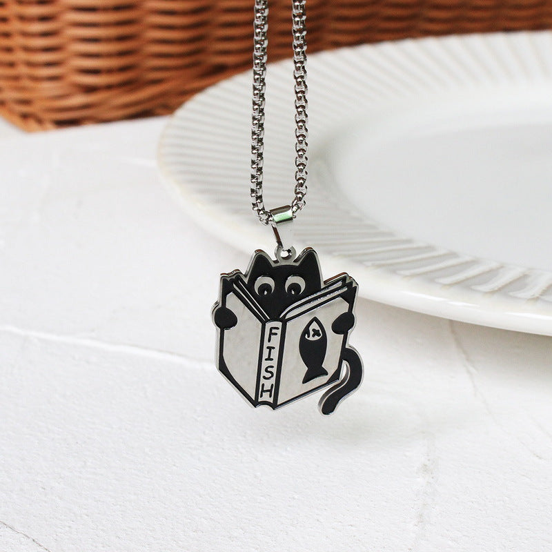Cat a Box Necklace - Creative Black Cat Pendant | Jewelry