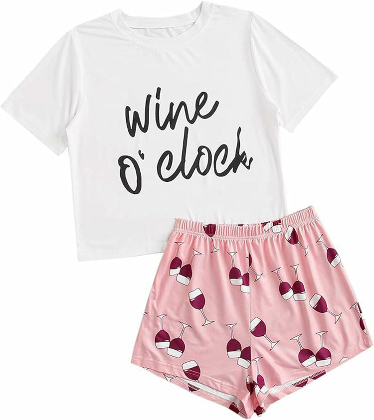 Elegant Women's Pajamas Set with Short Sleeves and Shorts