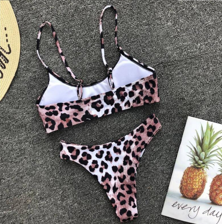 Women's Neon Leopard Print Bikini Set