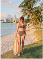 Twist-Front High-Waist Bikini Set