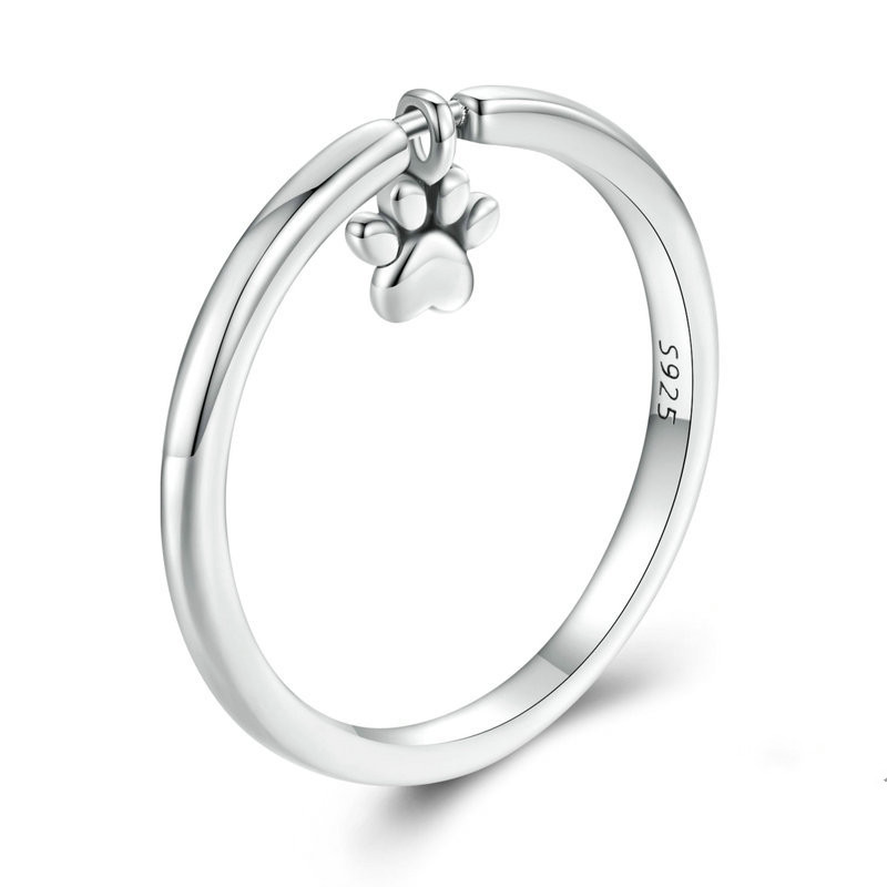 Simple And Lovely Animal Dog Paw Print Movable Ring | Jewelry