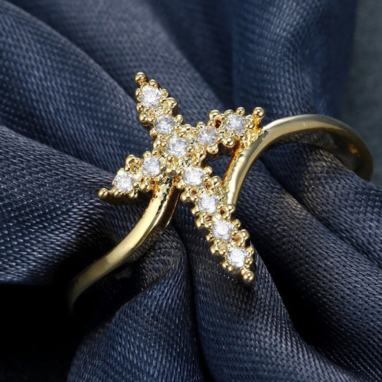 Diamond Cross Jesus Ring for Women - Fashion Silver Jewelry | Christian Jewelry