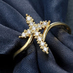 Diamond Cross Jesus Ring for Women - Fashion Silver Jewelry | Christian Jewelry