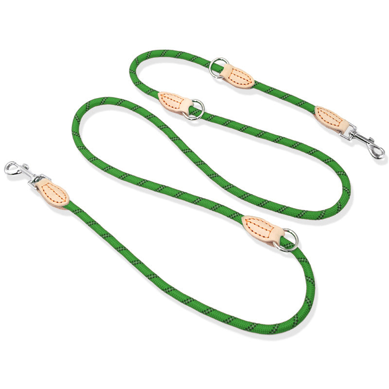 Multifunctional Hook and Chain Leather Dog Rope
