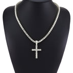 Hip Hop Diamond Cross Pendant with Cuban Link Necklace | Christian Jewelry