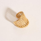 Gold Cross Woven Ring for Women