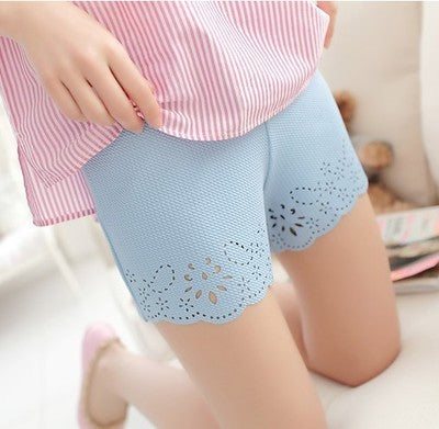 Summer Korean Lace Hollow Safety Shorts for Women