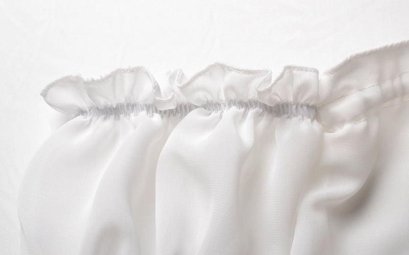 Women's White Off-Shoulder Ruffle Chiffon Cover-Up Top