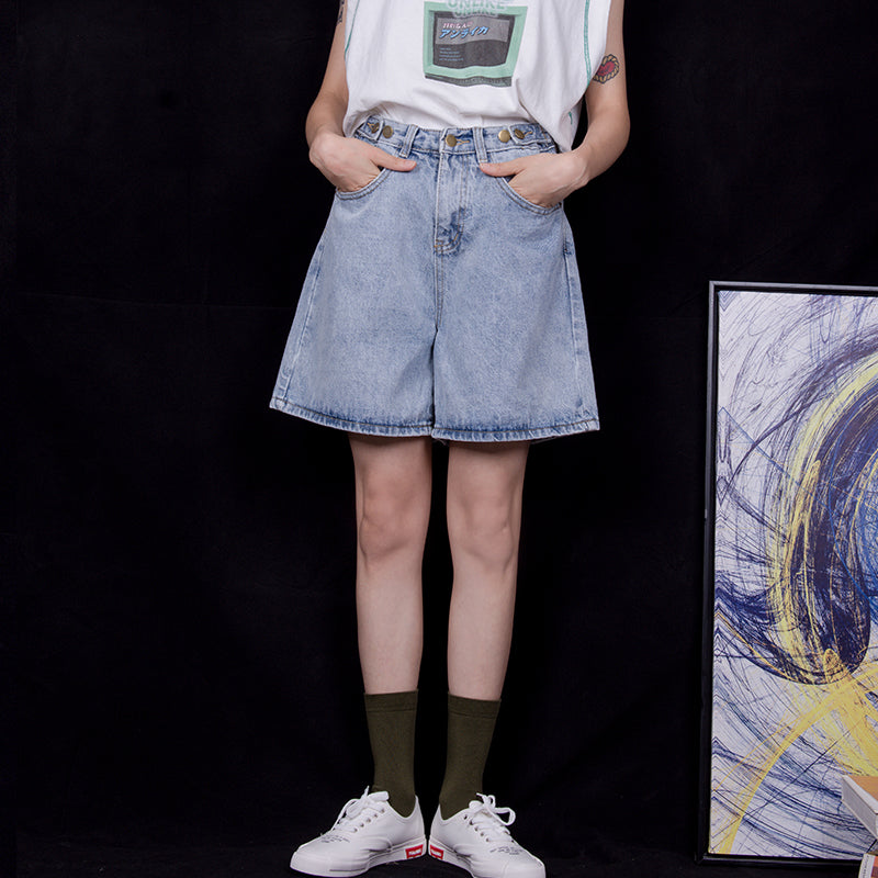 High-Waisted Denim Shorts for Women