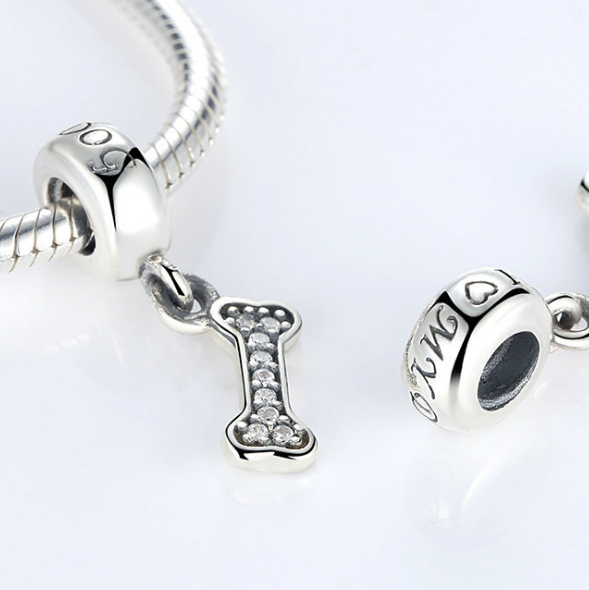 Silver Dog Bone Charm for DIY