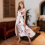 Bohemian Floral Maxi Beach Dress