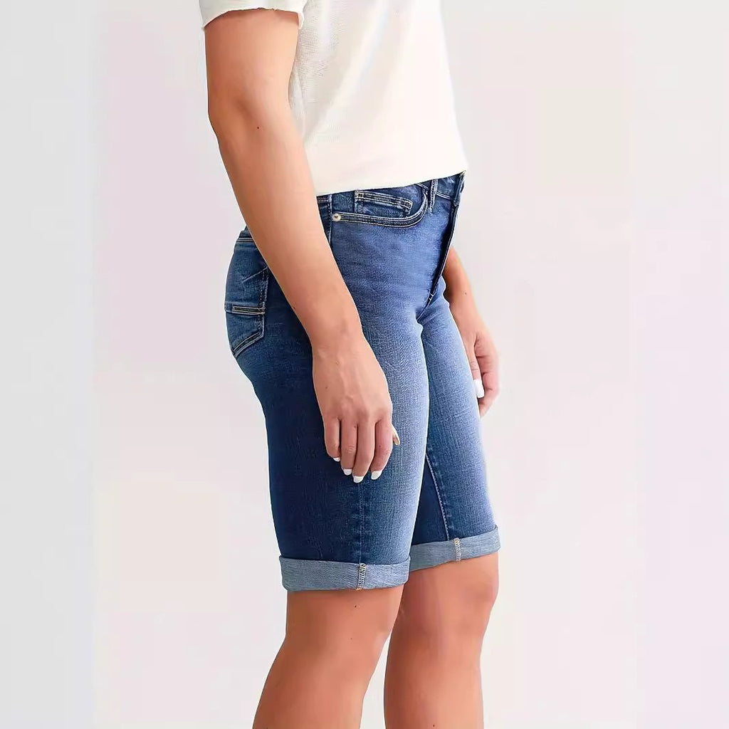 Women's Denim Button Shorts